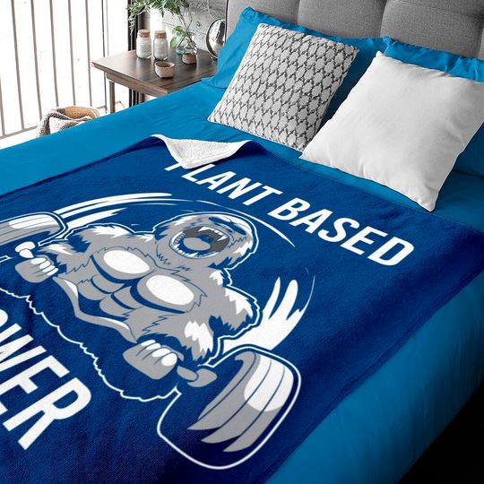 Discover Plant Based Power Vegan Gorilla Gym Fitness Bodybuilder Baby Blankets