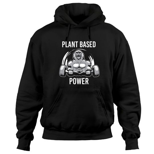 Discover Plant Based Power Vegan Gorilla Gym Fitness Bodybuilder Hoodies