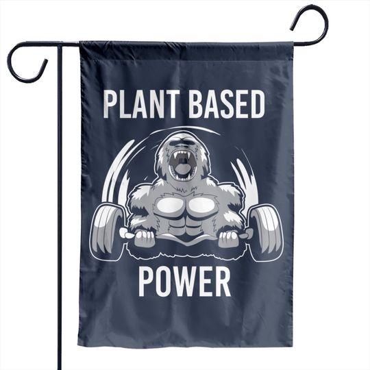 Discover Plant Based Power Vegan Gorilla Gym Fitness Bodybuilder Garden Flags