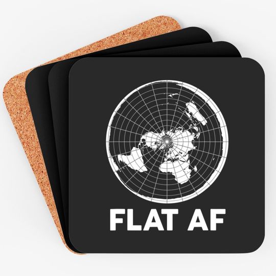 Discover Flat Earther Coaster Conspiracy Theory Society Af World Gift