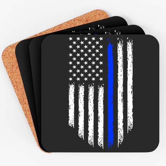Discover Fantastic Coasters Thin Blue Line Usa Flag Patriotic Police Support Coaster