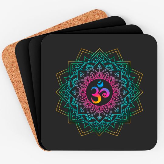 Discover Om Meditations Mandalas Yoga Coaster