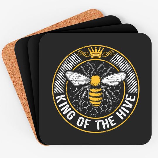 Discover King Of The Hive Beekeeper Bee Lover Honey Coaster