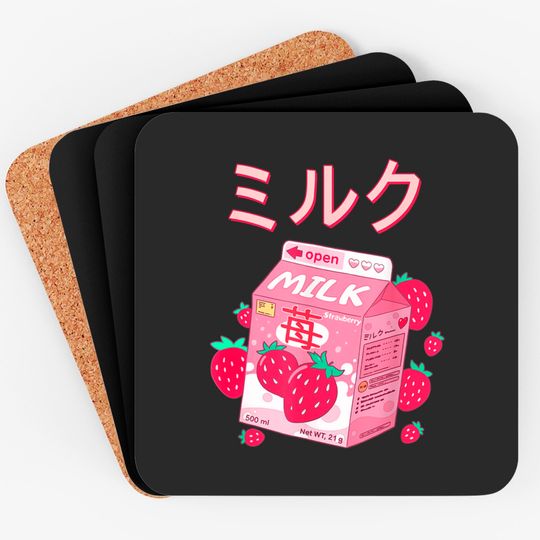 Discover Japanese Kawaii Strawberry Milk Coaster Milk Shake Coaster