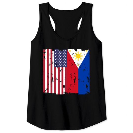 Discover Philippines USA Flag Filipino American Loves pilipinas Tank Top