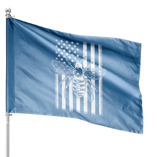 Discover American Flag Honey Bee Honeycomb Beekeeper Beekeeping House Flag