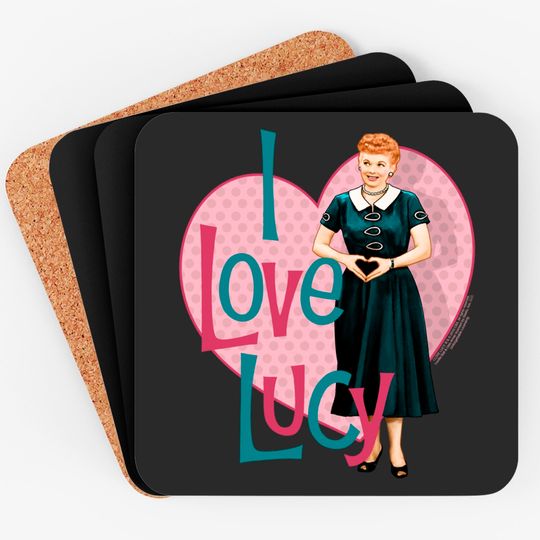 Discover I Love Lucy Classic Tv Comedy Lucille Ball Heart You Adult Coaster
