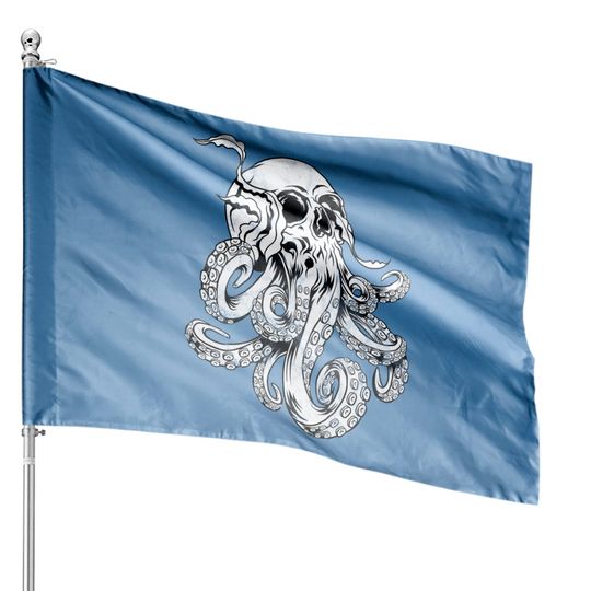 Discover Octopus Skull Monster Kraken Cthulhu Skull House Flag