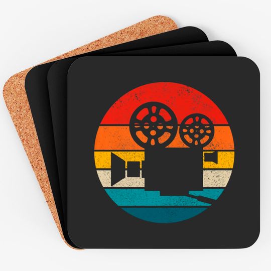 Discover Camera Vintage Movie Director Chair Film Making Coaster