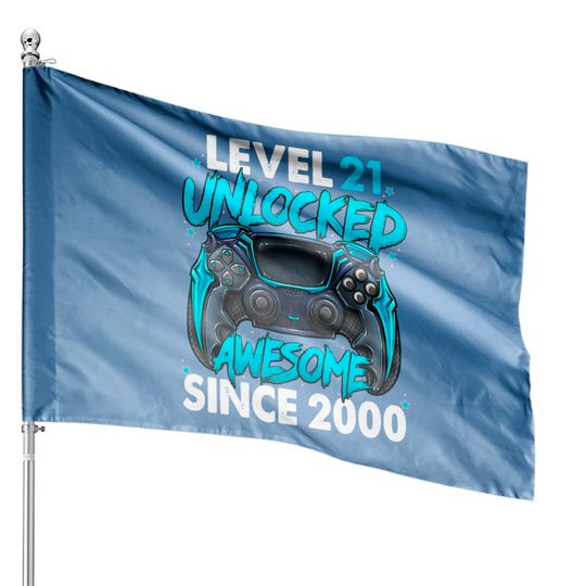Discover Level 21 Unlocked Awesome Since 2000 21st Birthday House Flag