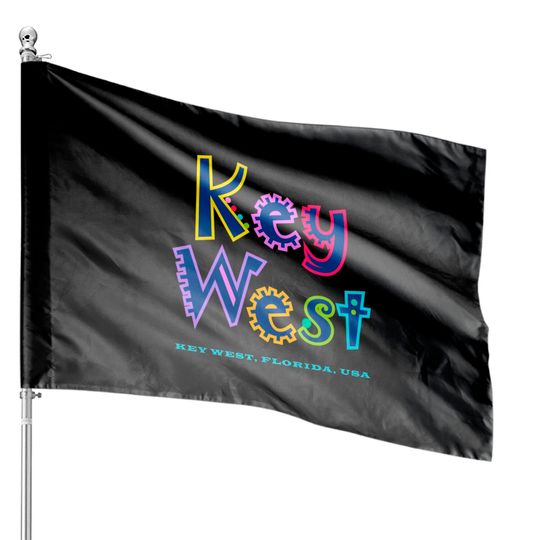 Discover Key West Florida Tropical Type Design House Flag