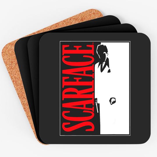 Discover Scarface Black And White Movie Poster Graphic Coasters