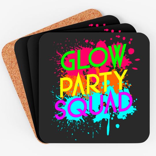 Discover Glow Party Squad Funny Halloween Group Coasters