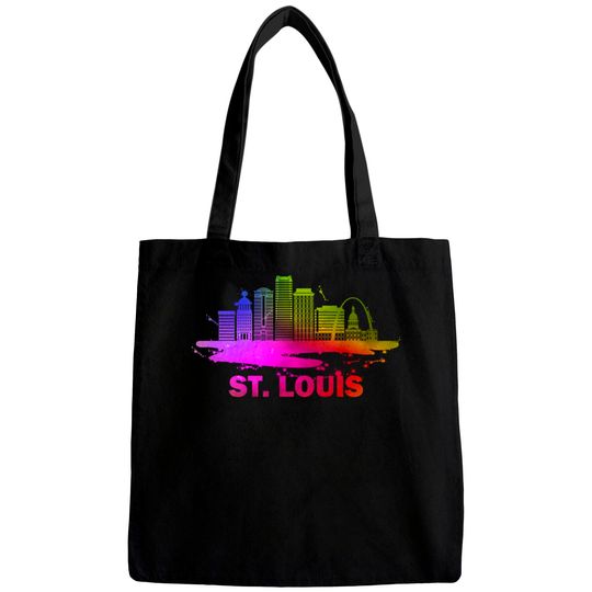 Discover Colorful St. Louis Cityscape Souvenir - St. Louis Skyline Premium Bags