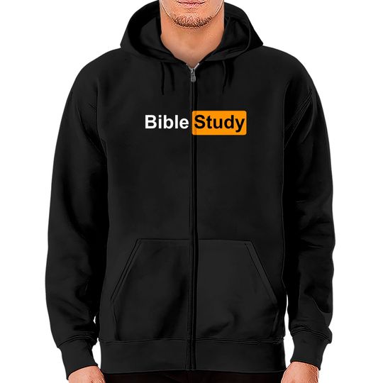 Discover Bible Study Hub Logo Funny Sarcastic Adult Humor Zip Hoodies