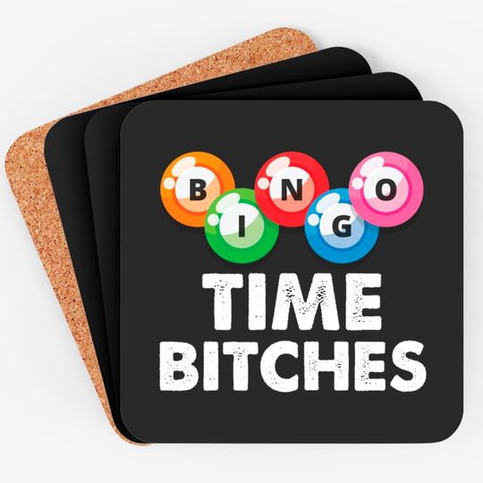 Discover Womens Bingo Time Bitches Funny Bingo Player Mom Grandma Coasters