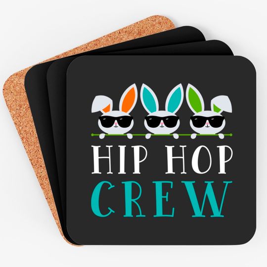 Discover Hip Hop Crew Saying / Easter Bunny Sunglasses Graphic Cute Coasters