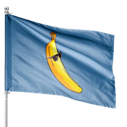 Discover Giant Long Yellow Banana Wearing Summer House Flag