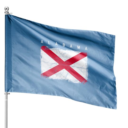 Discover Alabama Vintage Distressed Home State Flag Design House Flag