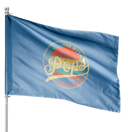 Discover Vintage Pops Man Myth Legend Daddy Grandpa Gift Ideas Family House Flag