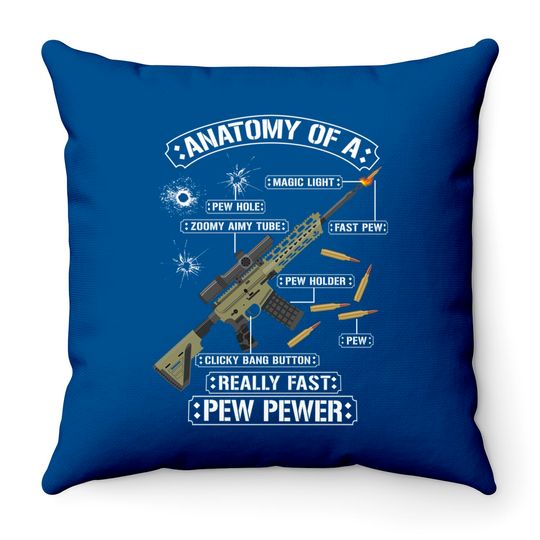 Discover Anatomy Of A Pew Pewer - Funny American Patriotic Throw Pillows