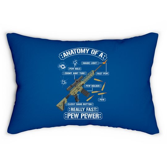 Discover Anatomy Of A Pew Pewer - Funny American Patriotic Lumbar Pillows