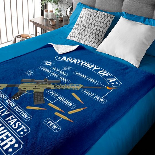 Discover Anatomy Of A Pew Pewer - Funny American Patriotic Baby Blankets
