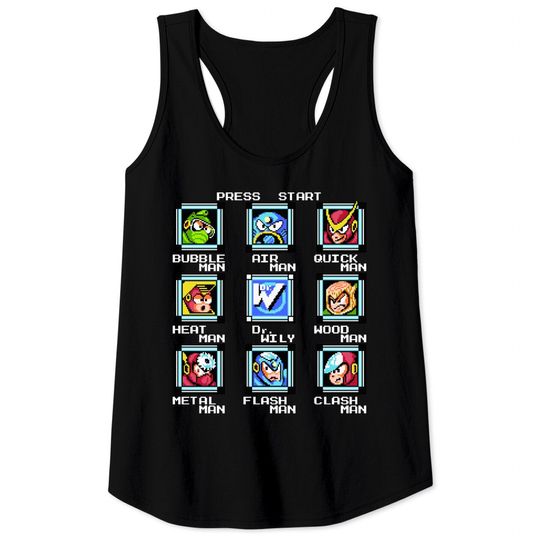 Discover Mega Man - Mens Stage Select Tank Tops