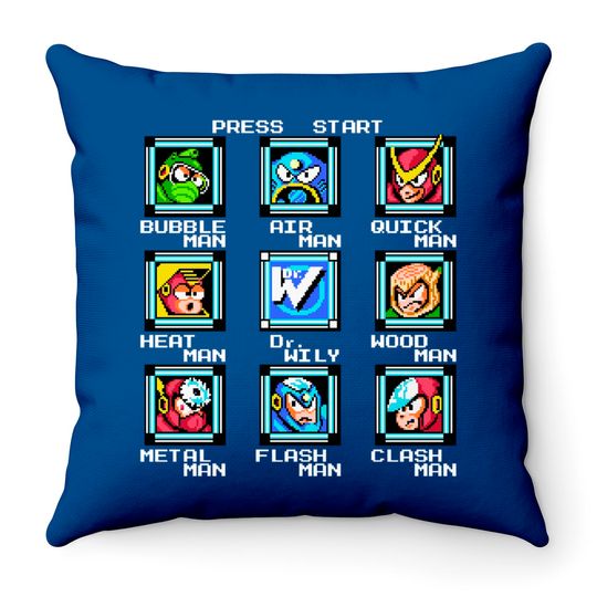 Discover Mega Man - Mens Stage Select Throw Pillows