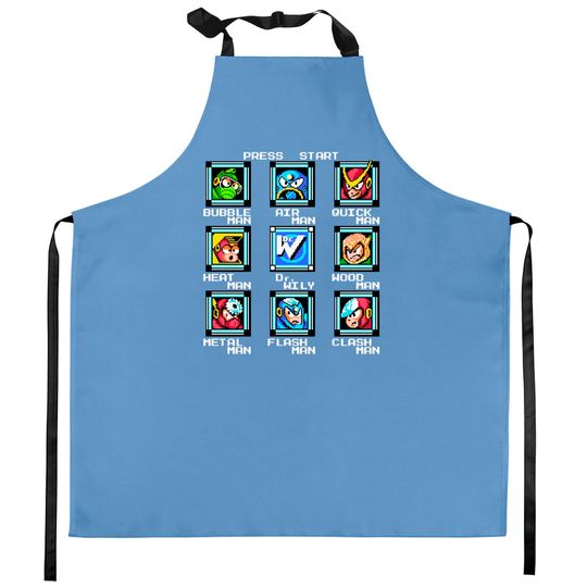 Discover Mega Man - Mens Stage Select Kitchen Aprons