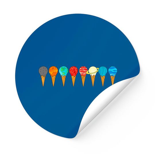 Discover Solar System Ice Cream Planets Sticker