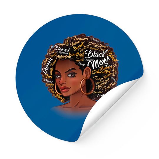 Discover Happy Mother’s Day Black Mom Queen Afro African Woman Sticker