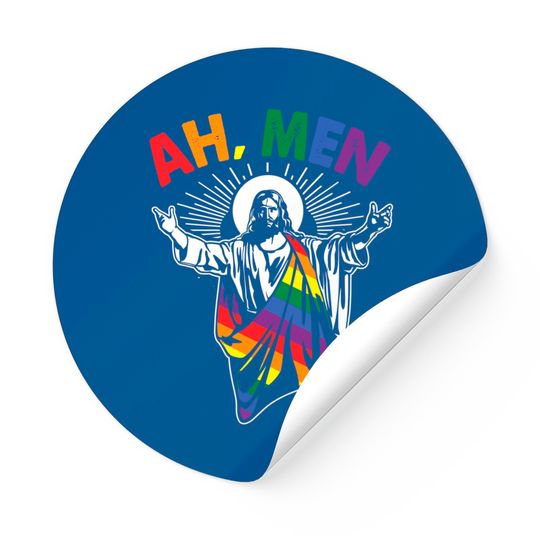 Discover Ah Men Gay Jesus Christian Sticker
