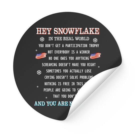Discover Hey Snowflake The Real World Veteran Sticker