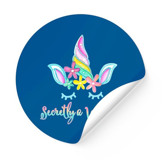 Discover Secretly A Unicorn Flowers And Horn Women's Plus Size Sticker