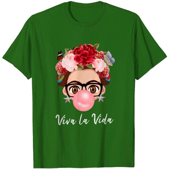 Discover The Pueblo Frida Kahlo Cartoon Mexican Viva La Vida T-Shirt