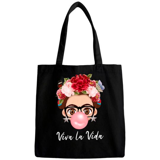 Discover The Pueblo Frida Kahlo Cartoon Mexican Viva La Vida Bags