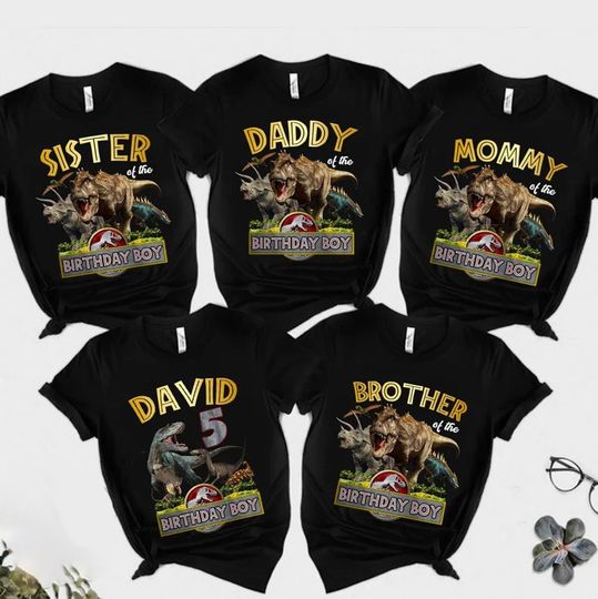 Discover Dinosaur Birthday Boy Matching Family Shirt
