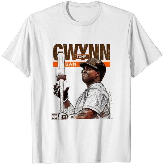 Discover Tony Gwynn Men's Cotton T-Shirt - San Diego Baseball Tony Gwynn Batters Box San Diego