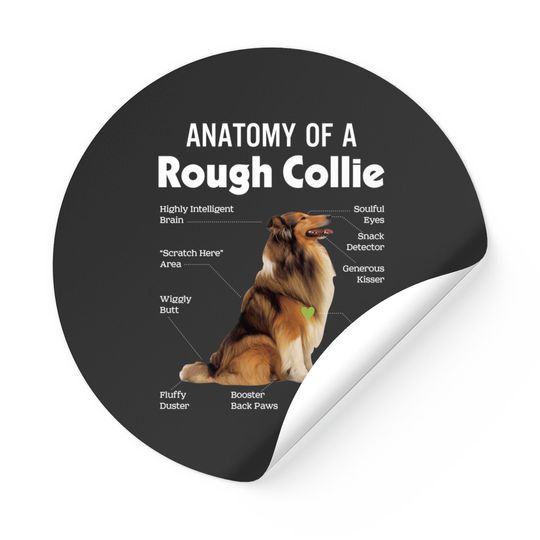 Discover Anatomy Of A Rough Collie Dog Lover Sticker