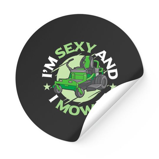 Discover I'm Sexy And I Mow It Landscaping Vintage Sticker