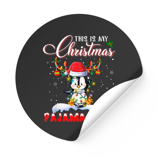 Discover Christmas Penguin Lights Sticker