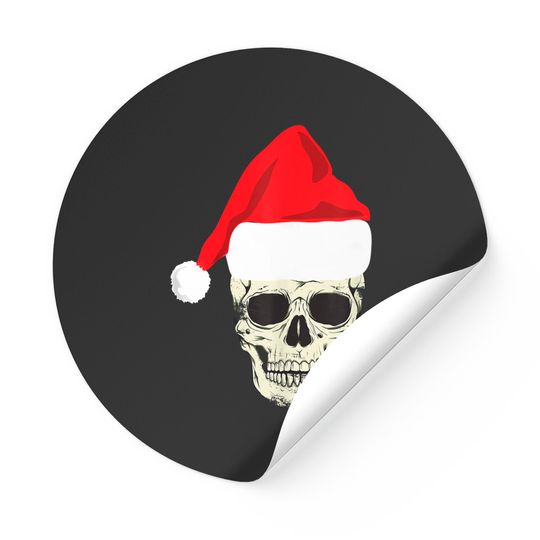 Discover Skull In Santa Hat Christmas Skeleton Christmas Sticker