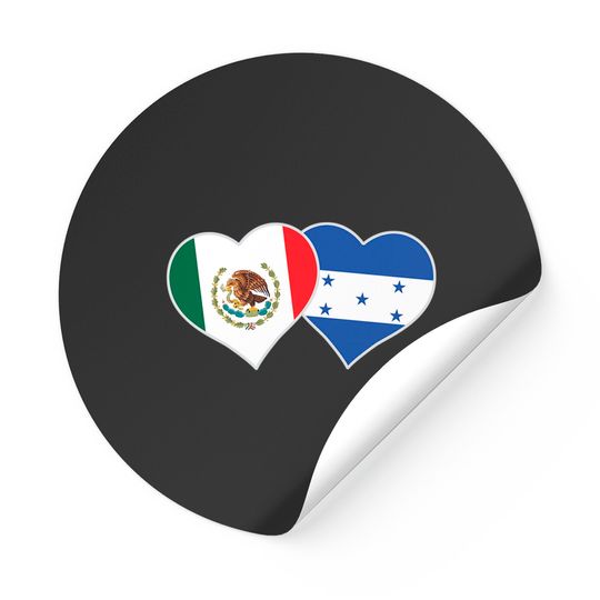 Discover Mexican Honduran Heart Love Mexico Honduras Flag Sticker