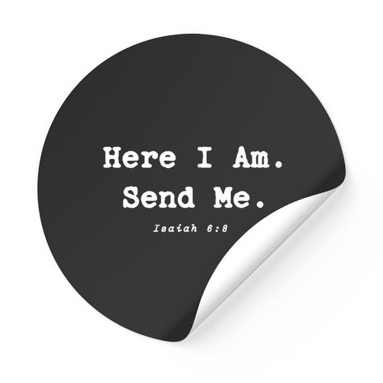 Discover Here I Am Send Me Great Christian Religion Bible Verse Sticker
