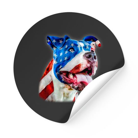 Discover Pitbull Logo Sticker American Pit Bull Terrier Usa Flag Patriotic Dog Gift
