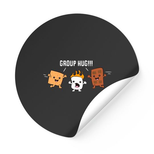 Discover Group Hug Camping Campfire Chocolate Marshmallow S'mores Sticker