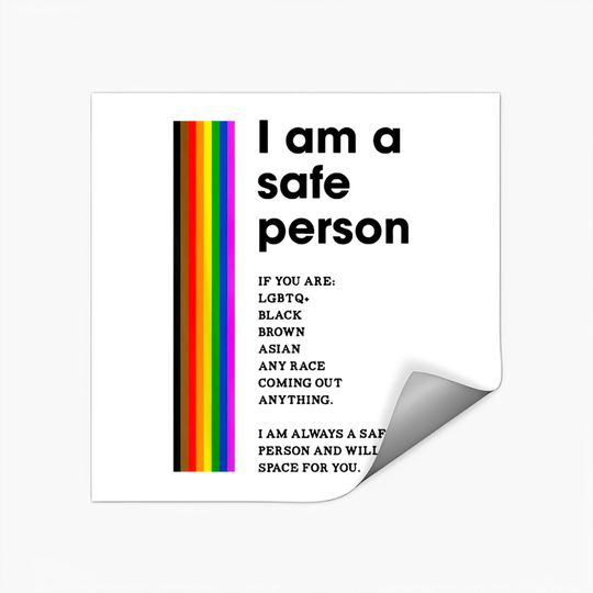 Discover I Am A Safe Person Lgbtq Ally Safe Space Pride Rainbow Flag Sticker
