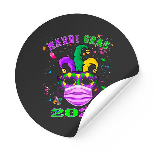 Discover Mask And Face Mask-funny Mardi Gras 2022 Sticker