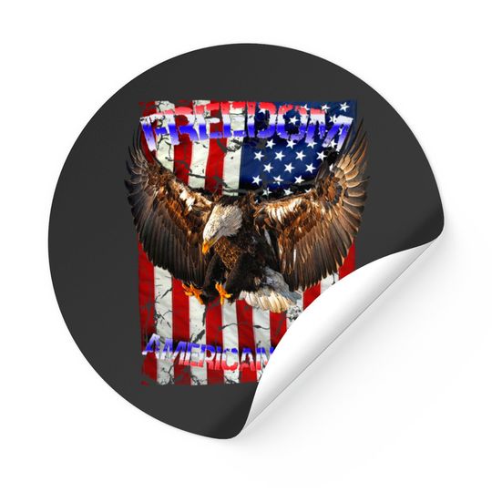 Discover Freedom American Pride Usa Eagle Sticker